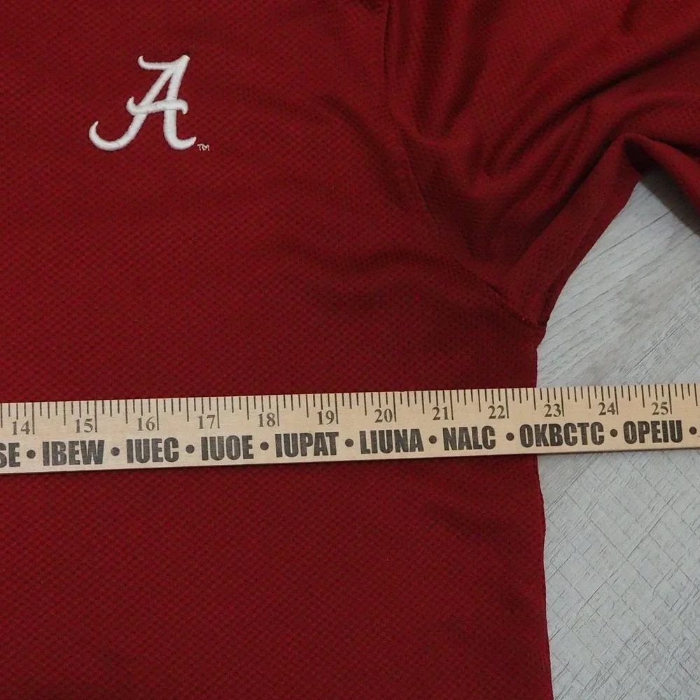 Alabama‎ Crimson Tide Nike Mens Large Thermal Knit Red Polo Shirt Team Apparel